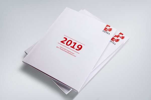 Der GEMA Geschäftsbericht 2019 kommt von der Werbeagentur RED.